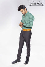 Light Green Slim Fit Formal Shirt For Men's