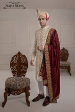 Load image into Gallery viewer, Classic Off &amp; Cream Embroidered Sherwani For Men&#39;s