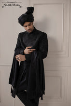 Load image into Gallery viewer, Black Dowry Embroidered Jacket Sherwani For Men&#39;s