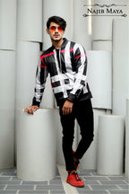 Checked Bomber Jacket For Men's