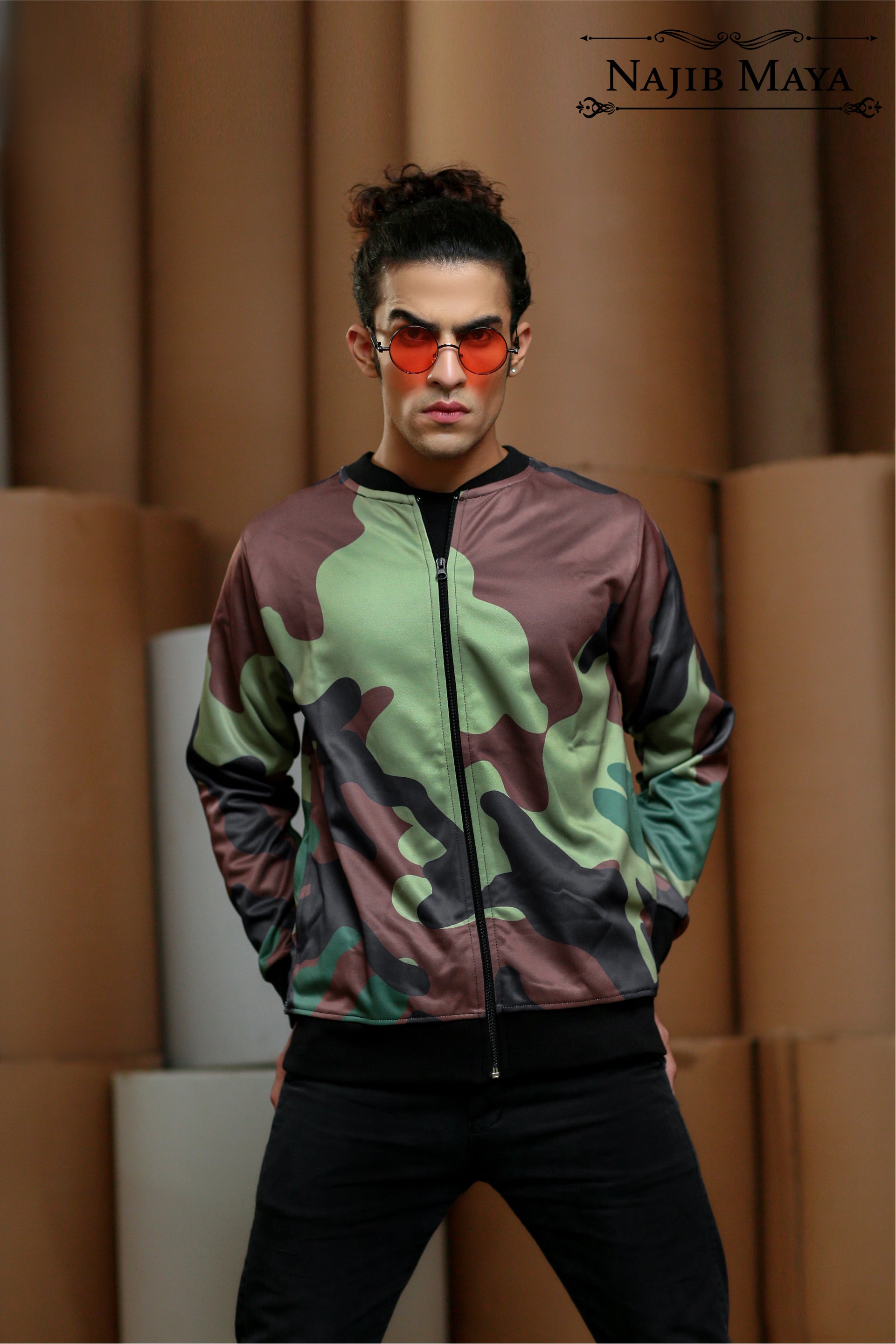 Camouflage Bomber Jacket For Men's Secondary image