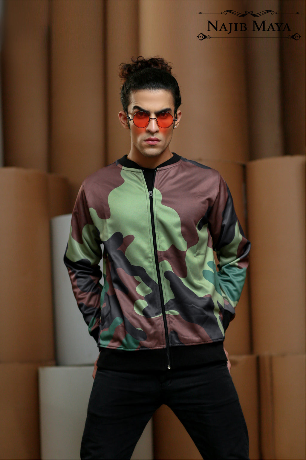 Camouflage Bomber Jacket For Men's