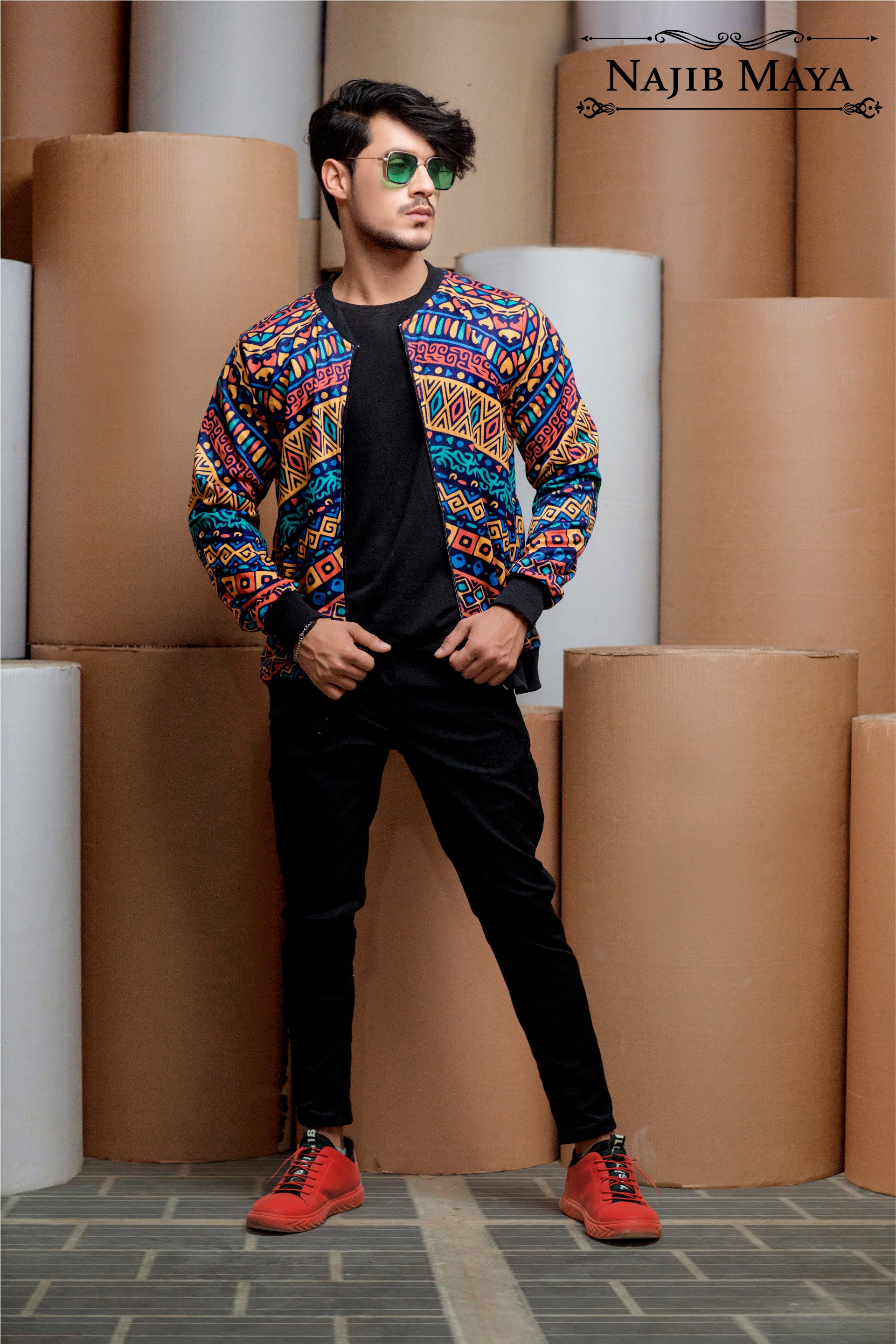 Multi Printed Bomber Jacket For Men's