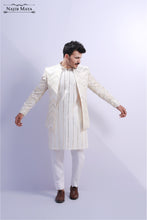 Load image into Gallery viewer, White Stylish Sequence Prince Coat For Men&#39;s
