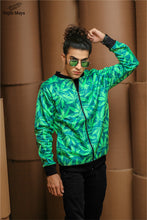 Load image into Gallery viewer, Green Leaf Bomber Jacket For Men&#39;s