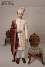 Load image into Gallery viewer, Classic Off &amp; Cream Embroidered Sherwani For Men&#39;s