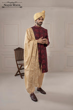 Load image into Gallery viewer, Maroon Hand Work Embroidered Sherwani For Men&#39;s