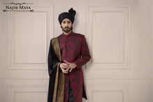 Load image into Gallery viewer, Maroon Hand Work Embroidered Sherwani  For Men&#39;s