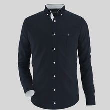 Load image into Gallery viewer, Navy Blue With White Contrast Front Pocket Formal Shirt For Men&#39;s