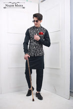 Load image into Gallery viewer, Black Embroidered Waist Coat For Men&#39;s