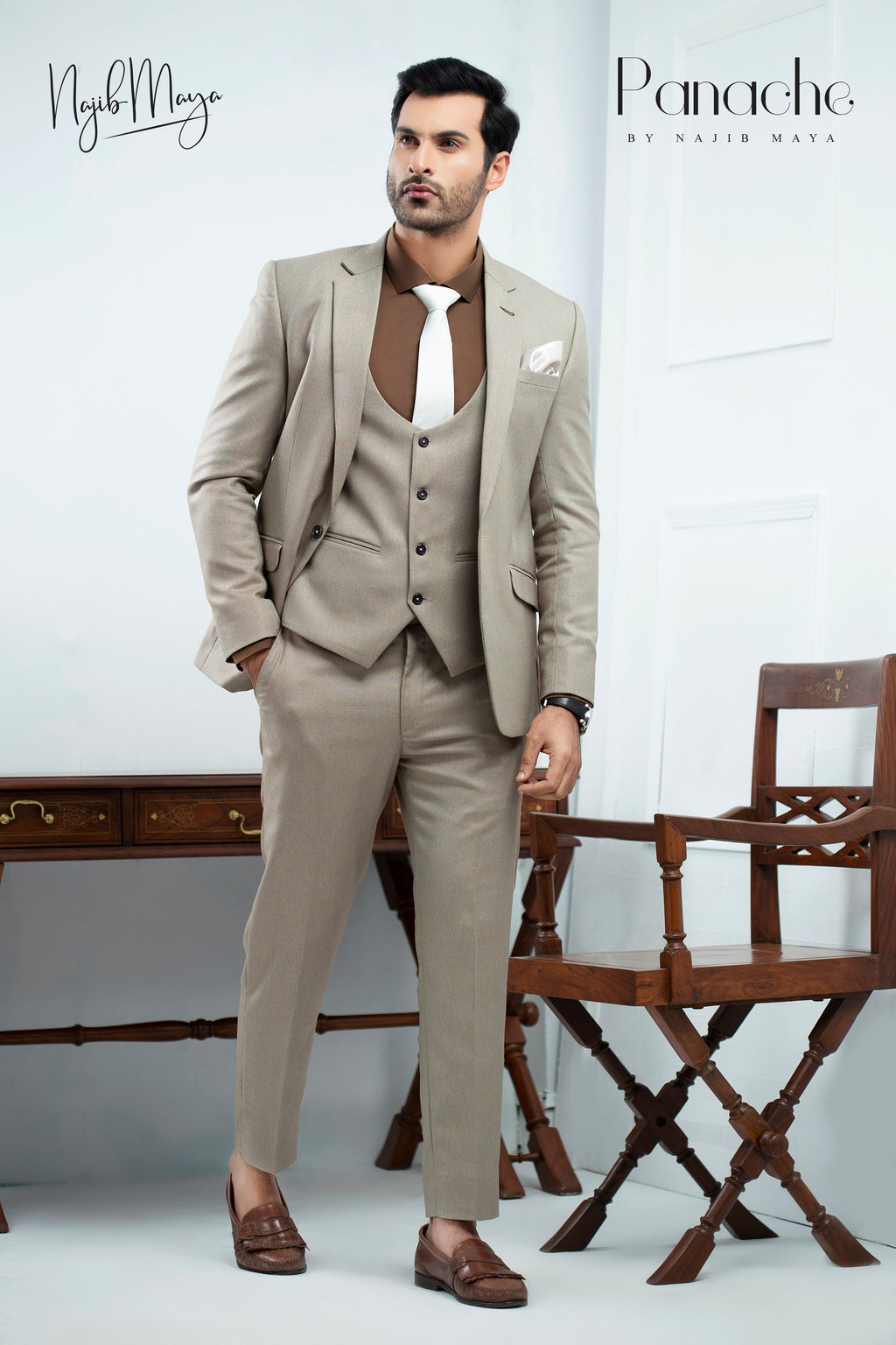 Grayish Coat Pant For Men's