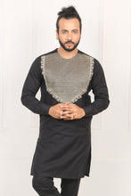 Load image into Gallery viewer, Black Front Stylish Embroidered Kurta Pajama For Men&#39;s