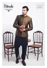 Load image into Gallery viewer, Golden Party Wear Prince Coat For Men&#39;s