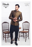 Golden Party Wear Prince Coat For Men's