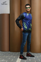 French Navy Leaf Bomber Jacket For Men's