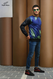 French Navy Leaf Bomber Jacket For Men's