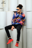 Multi Leaf Bomber Jacket For Men's