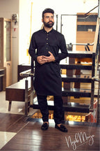 Black Stylish Kurta Pajama For Couples