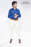 Royal Blue Slim Fit Formal Shirt For Men's