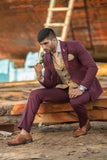 Maroon 3 Pecs Coat Pant For Men's
