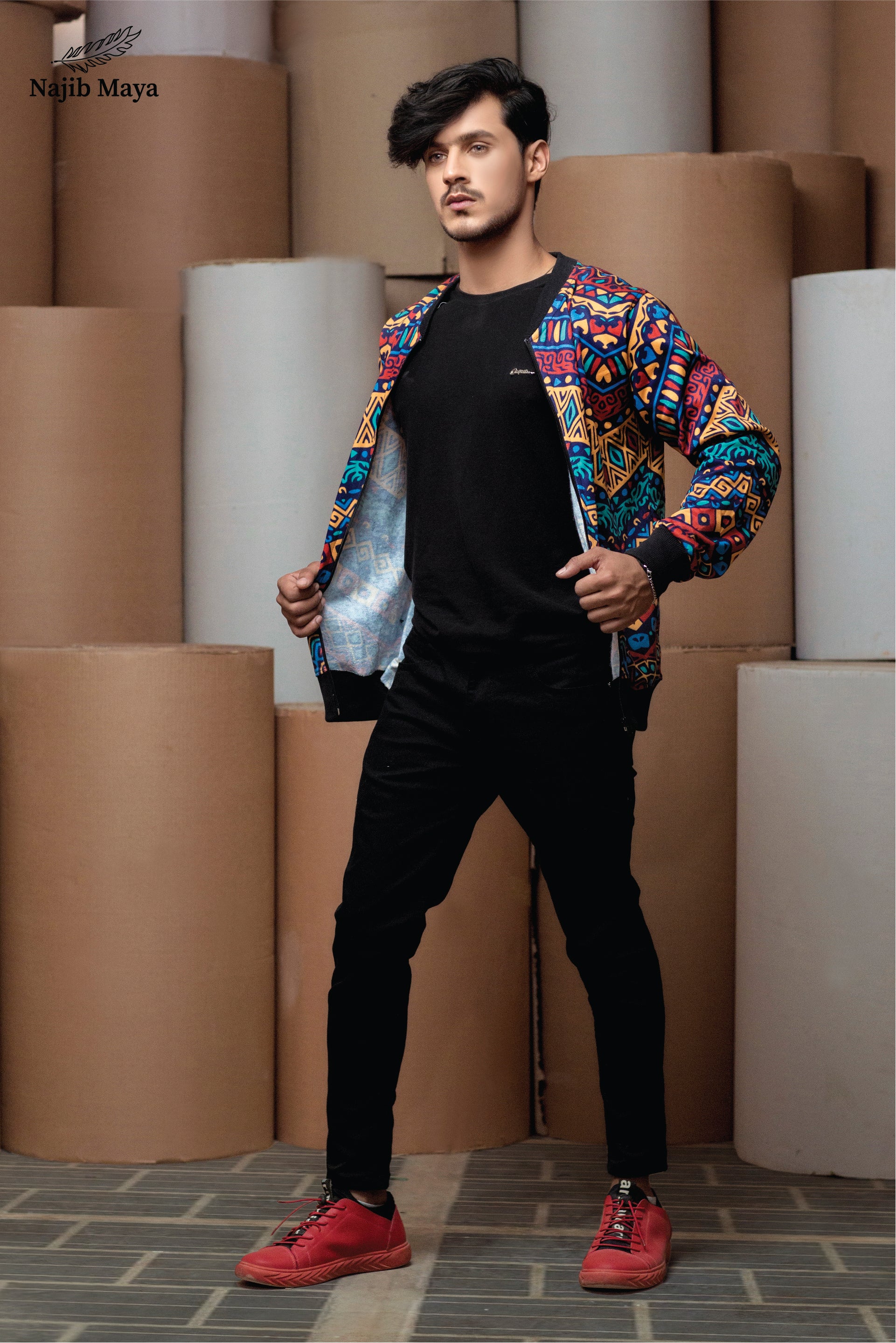 Multi Printed Bomber Jacket For Men's Main image