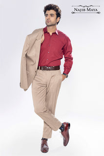 Maroon Slim Fit Formal Shirt For Men's