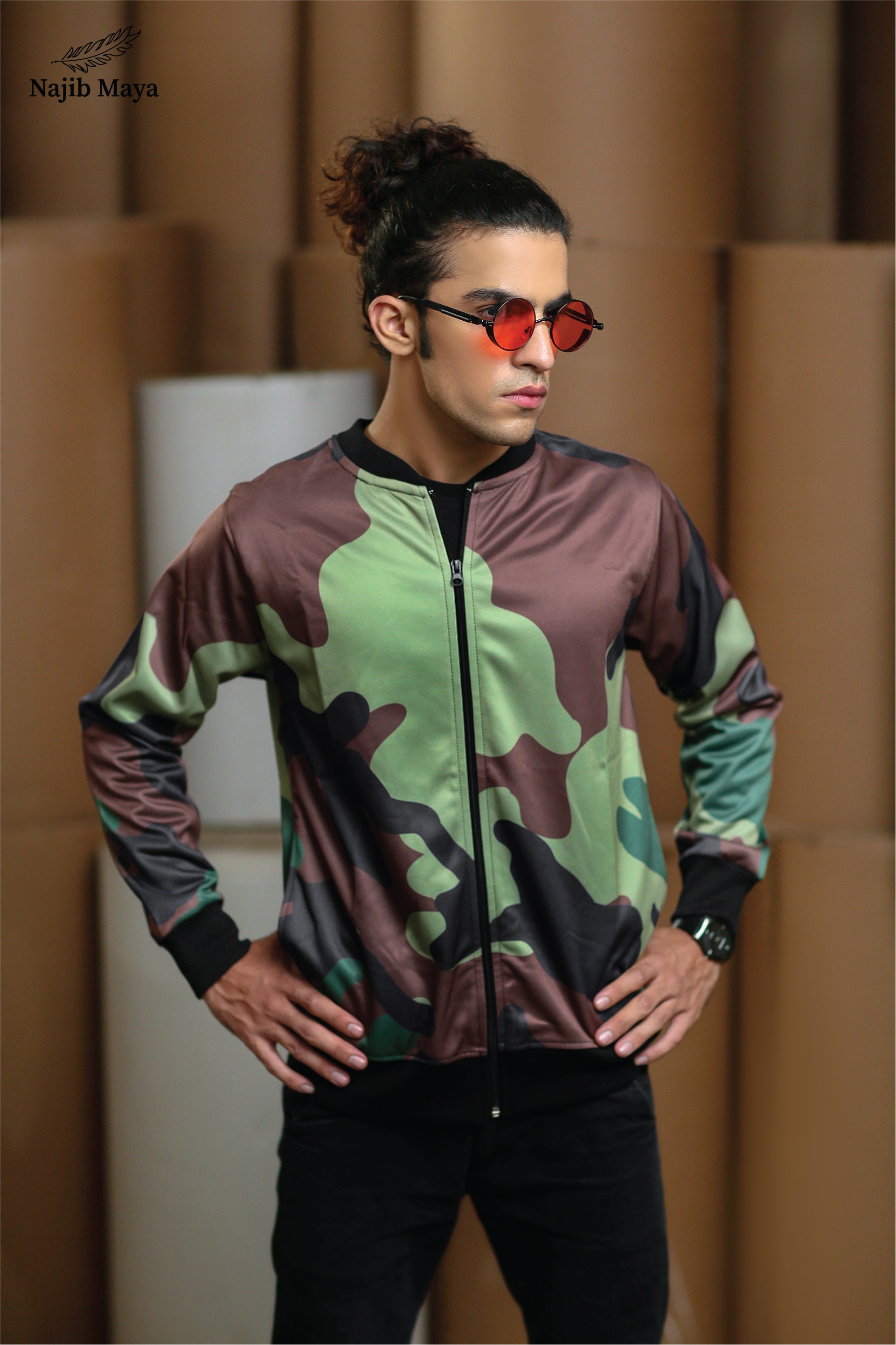 Camouflage Bomber Jacket For Men's Main image