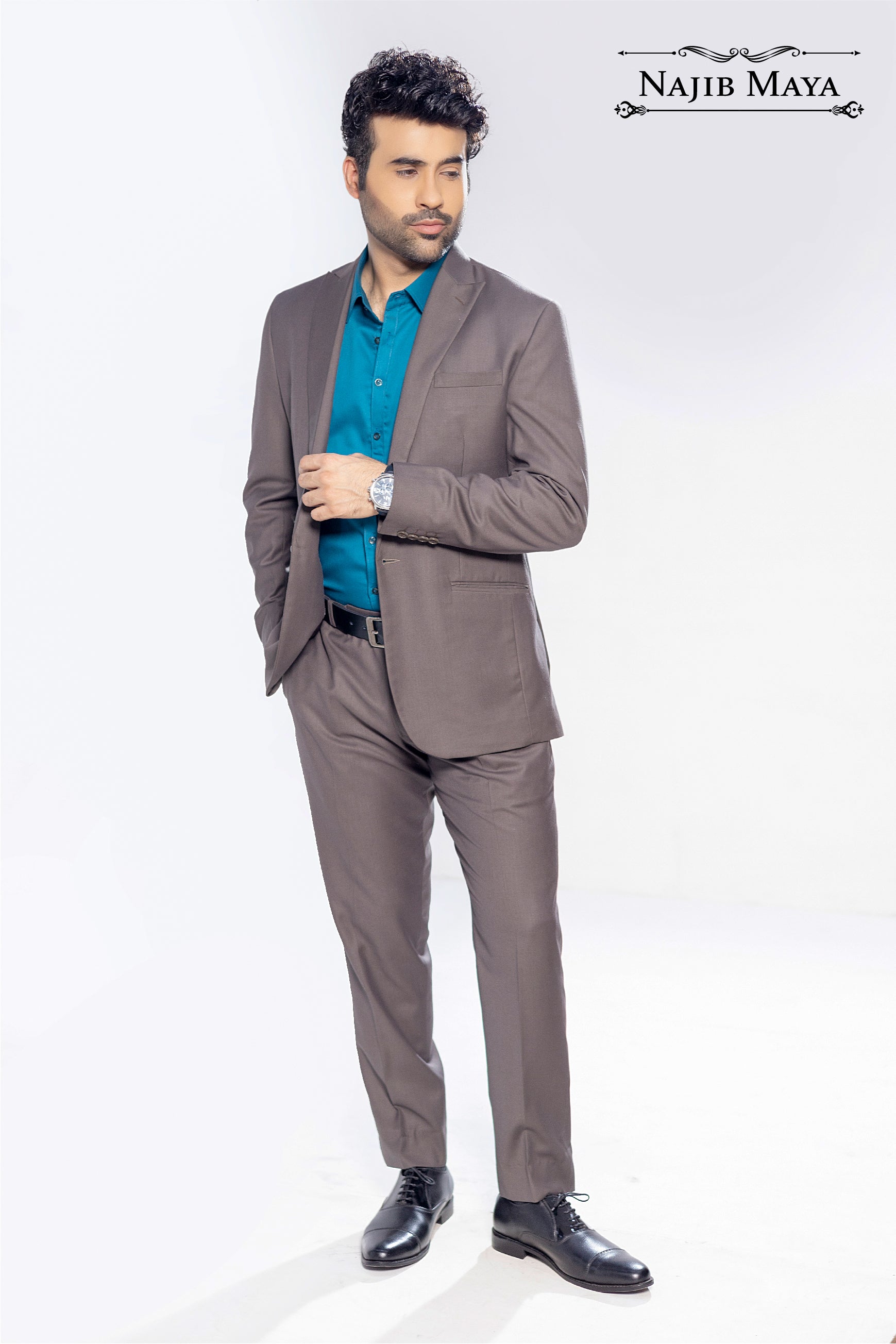 Dark Grey Coat Pant For Men's Main image