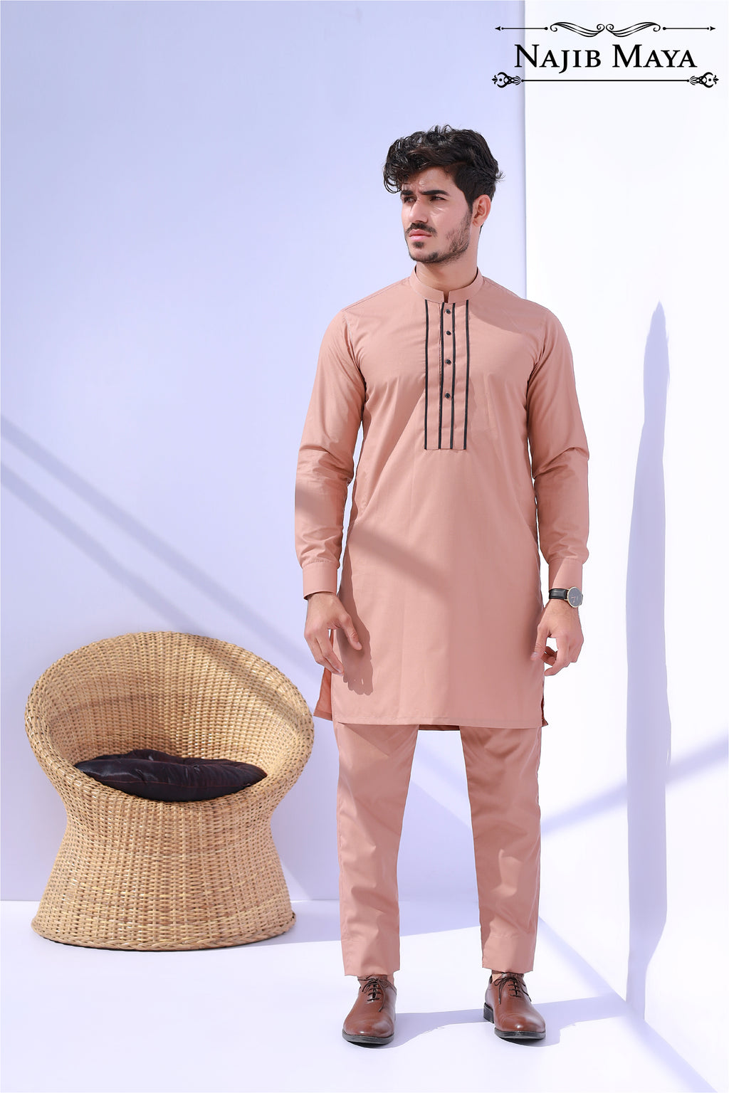 Peach Kurta Pajama For Men's