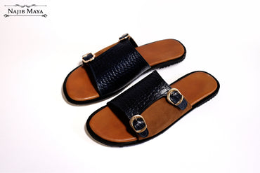 Brown & Black Elegent Sliper For Men's