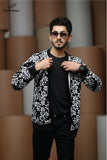 White Floral Bomber Jacket For Men's