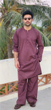 Burgundy Kurta With Bell Bottom Pajama For Men's