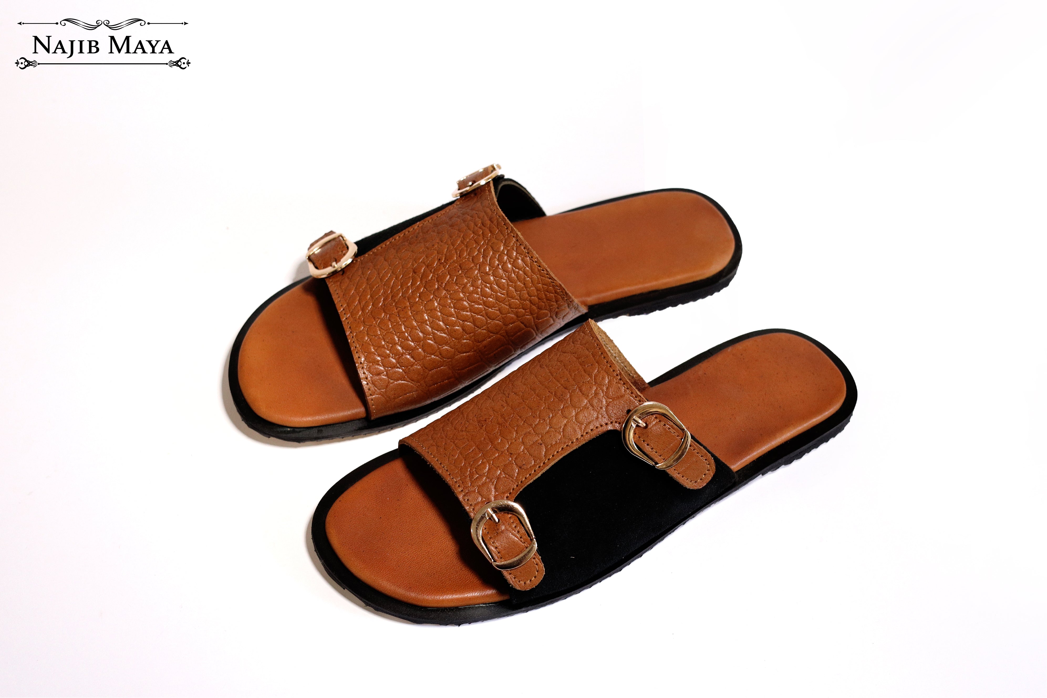 Brown & Black Elegent Sliper For Men's Secondary image