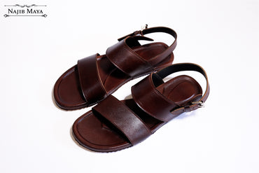 Dark Brown Casual Pure Leather Sandal For Men's