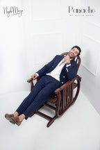 Navy Blue With White Lining For Men's
