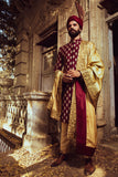 Red & Golden Sherwani For Men's