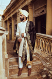 White Embroidery Sherwani For Men's