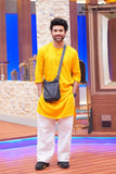 Yellow Kurta With Bell Bottom Pajama For Men's