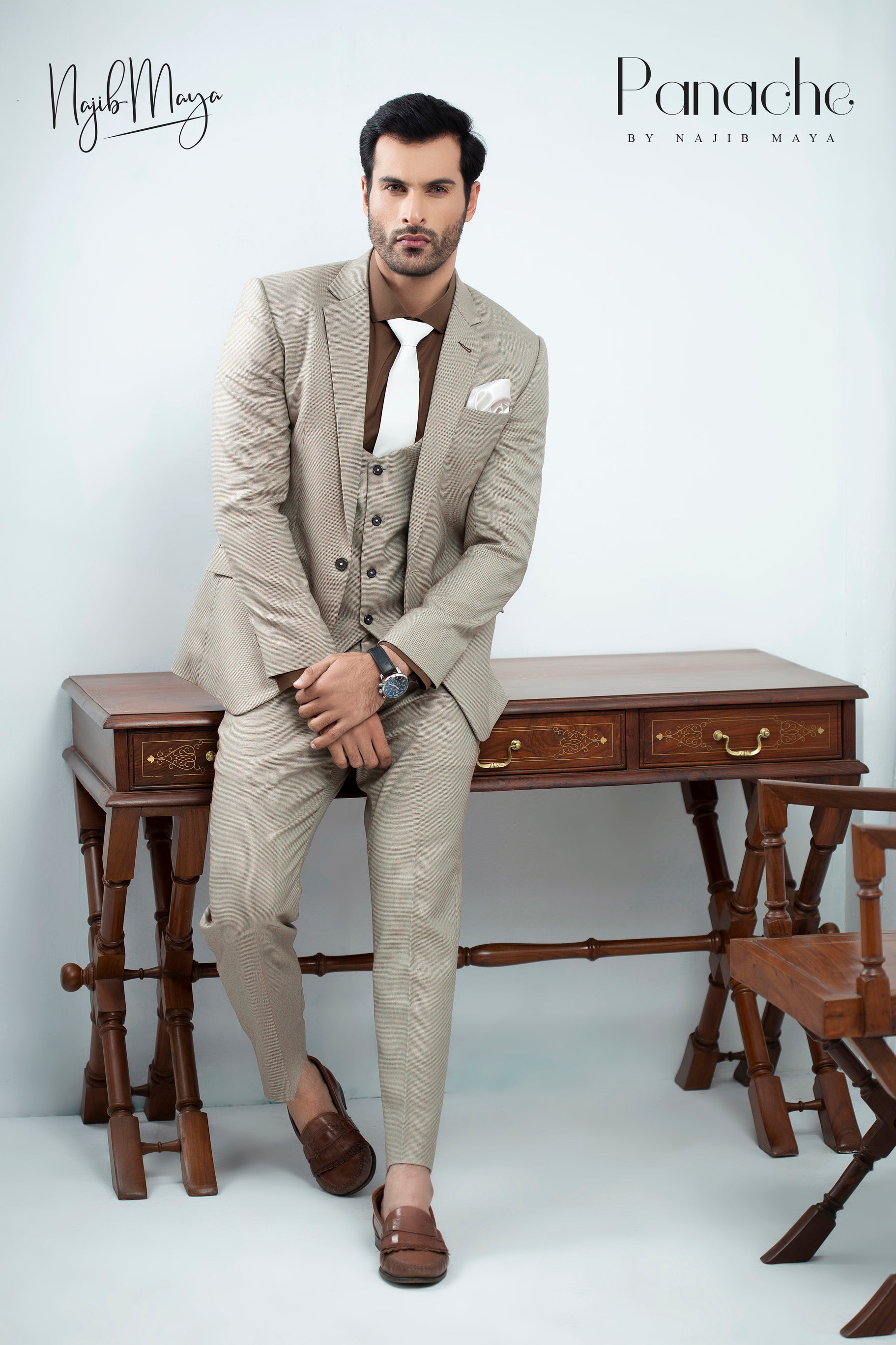 Grayish Coat Pant For Men's Secondary image