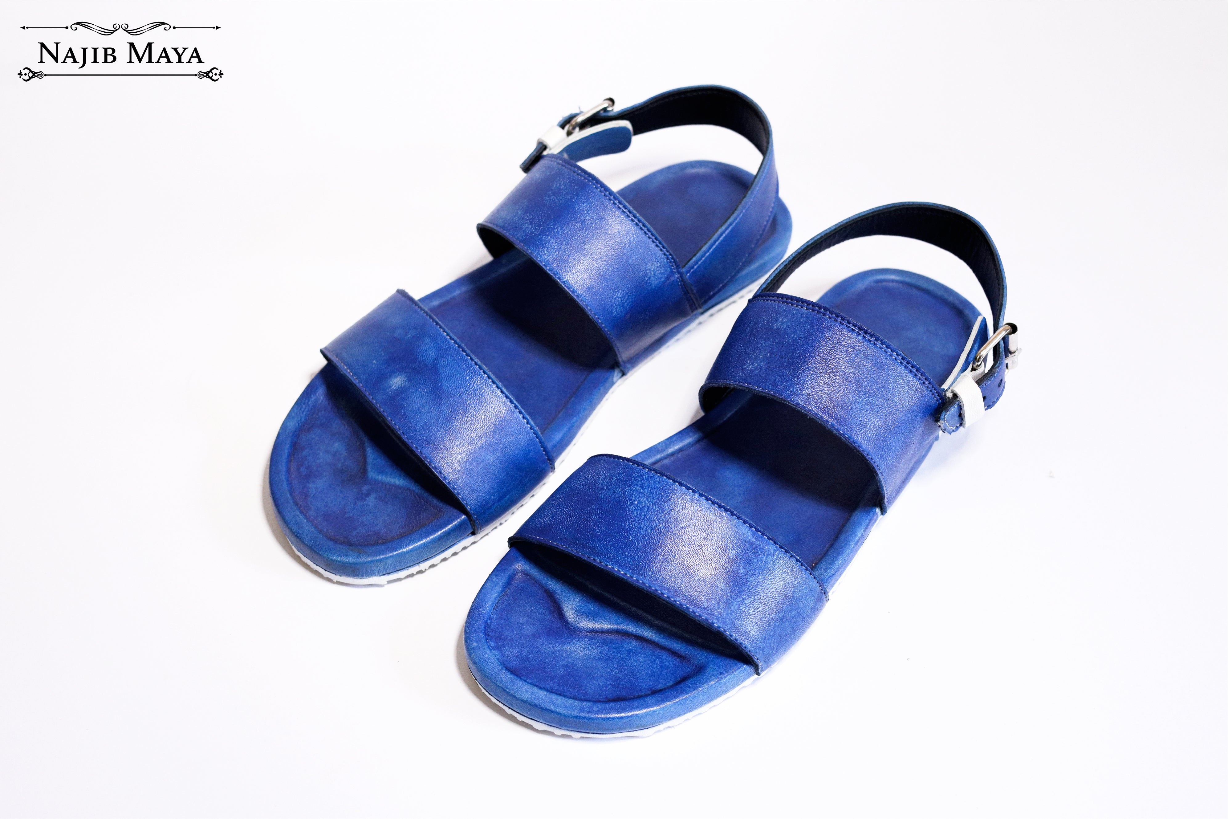 Blue Casual Pure Leather Sandal For Men's Main image