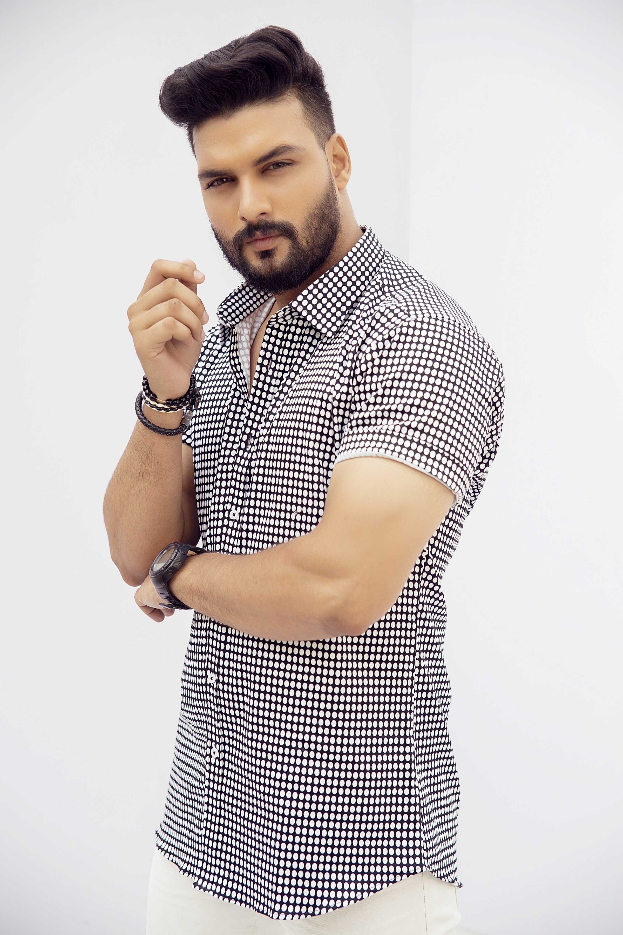 Black & White Check Casual Shirt For Men's Secondary image