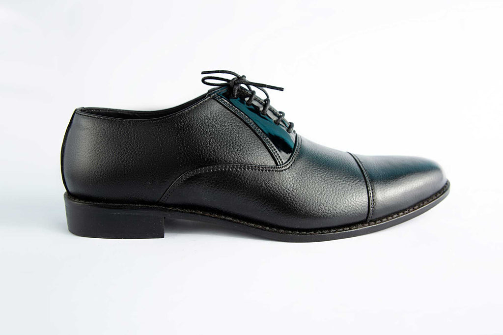 Black Pure Leather Hand Made Shoes For Men's