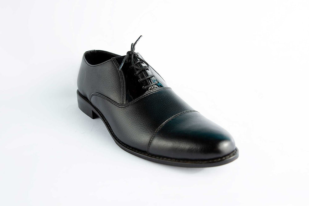 Black Pure Leather Hand Made Shoes For Men's