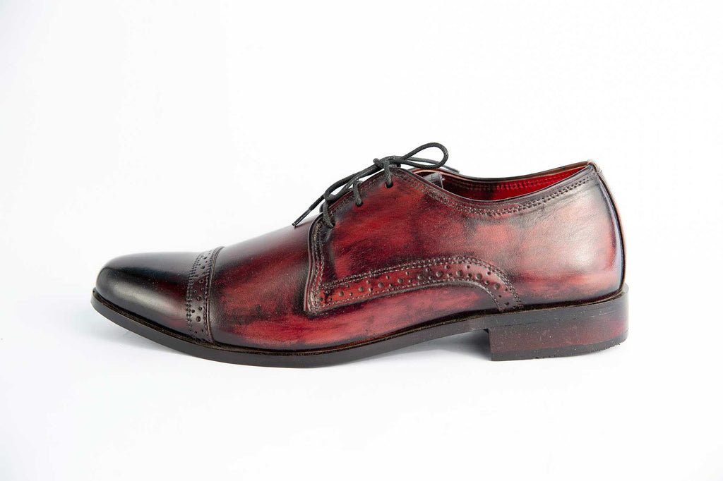 Maroonish & Black Formal Shoes For Men's