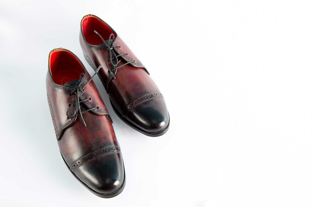 Maroonish & Black Formal Shoes For Men's