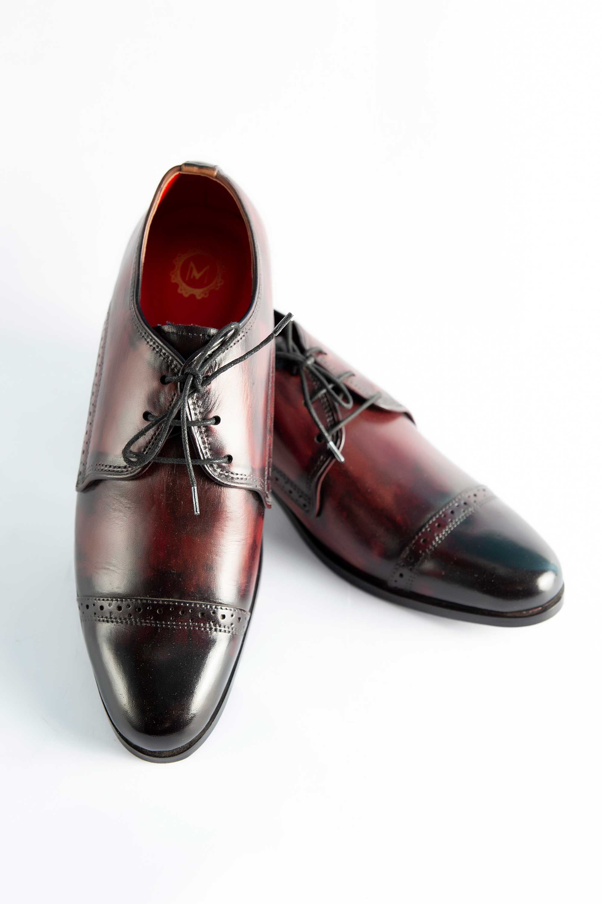 Maroonish & Black Formal Shoes For Men's Main image
