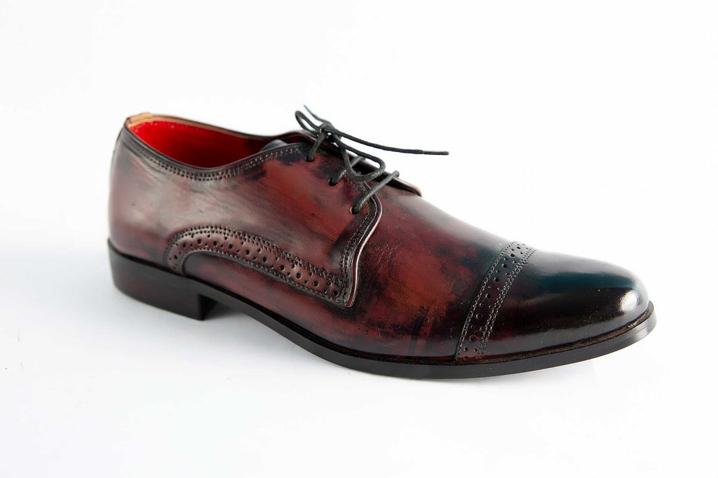 Maroonish & Black Formal Shoes For Men's