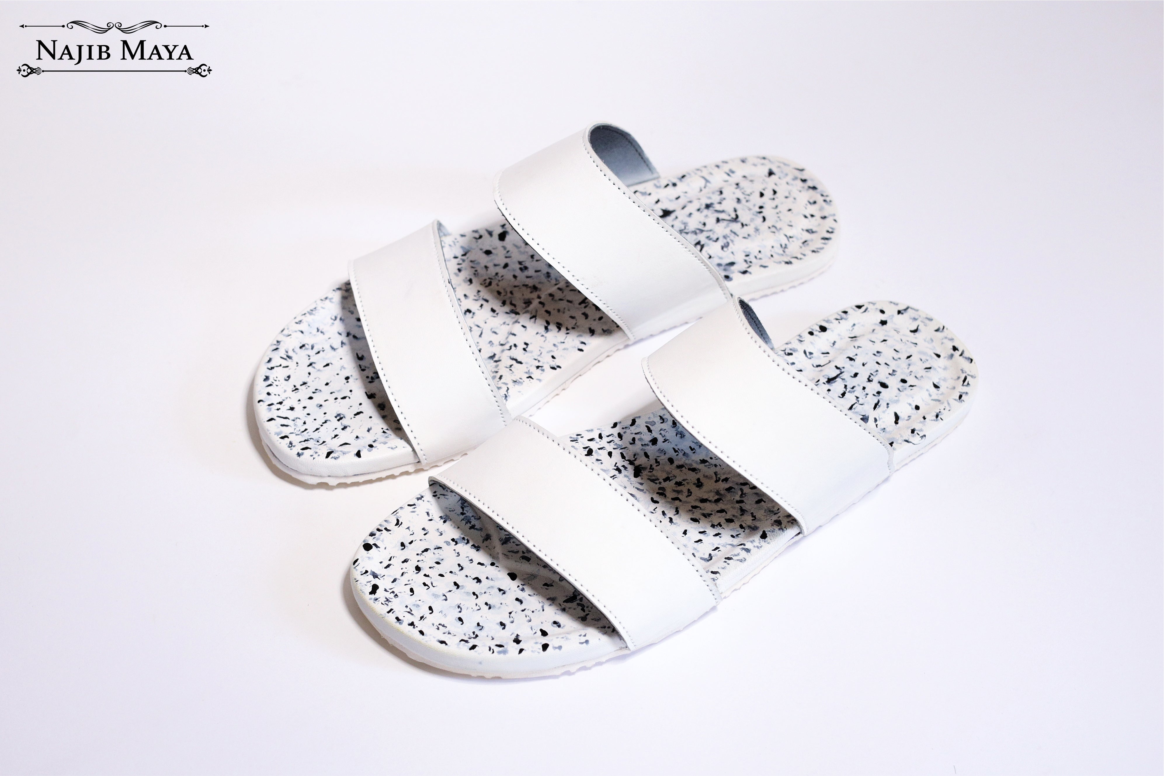 White Fancy Hand Made Sliper For Men's Main image