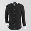 Black Polka Dot Formal Shirt With White Contrast For Men's