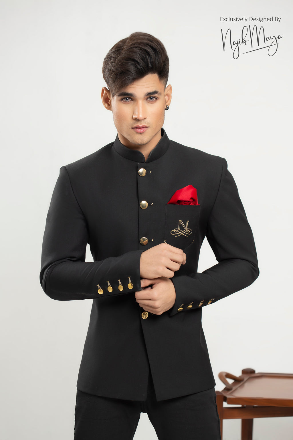 Black Prince Coat With Golden Work For Men's